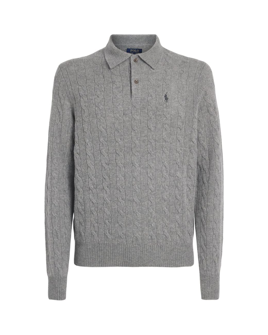 Polo Ralph Lauren Gray Wool-Cashmere Polo Pony Sweater for men