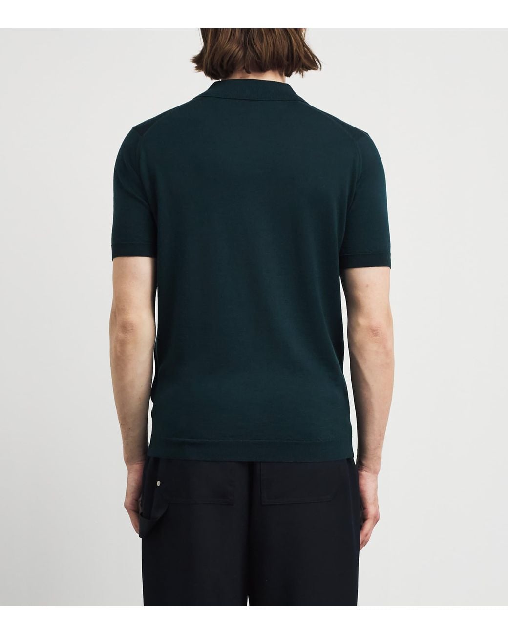 John Smedley Green Merino Macloud Polo Shirt for men