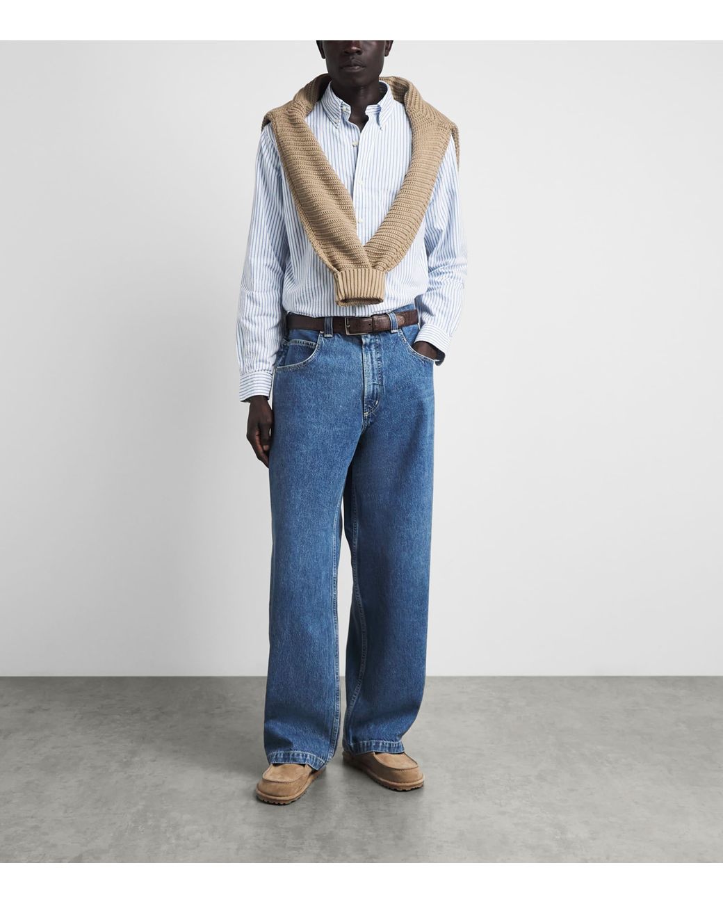 Polo Ralph Lauren Blue Cotton Seersucker Stripe Shirt for men