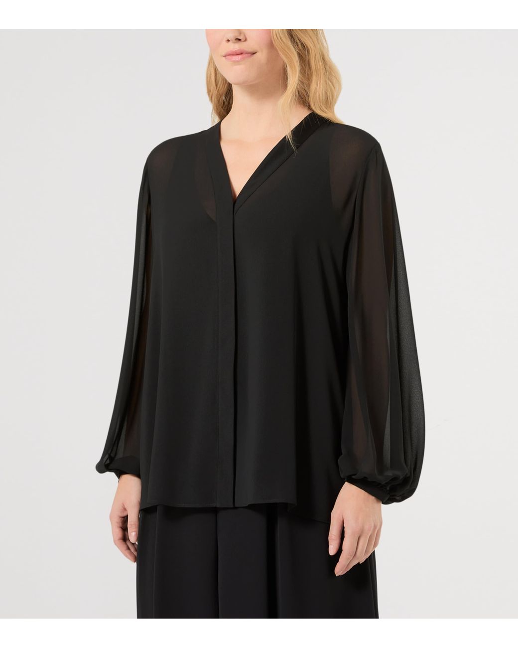 Marina Rinaldi Black Top And Blouse Set