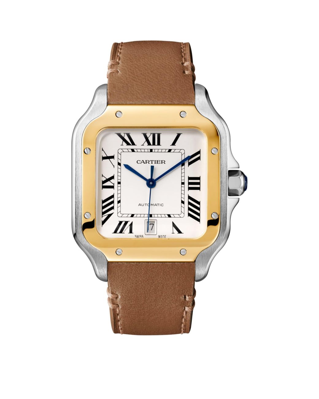Cartier White Stainless Steel And Santos De Watch for men