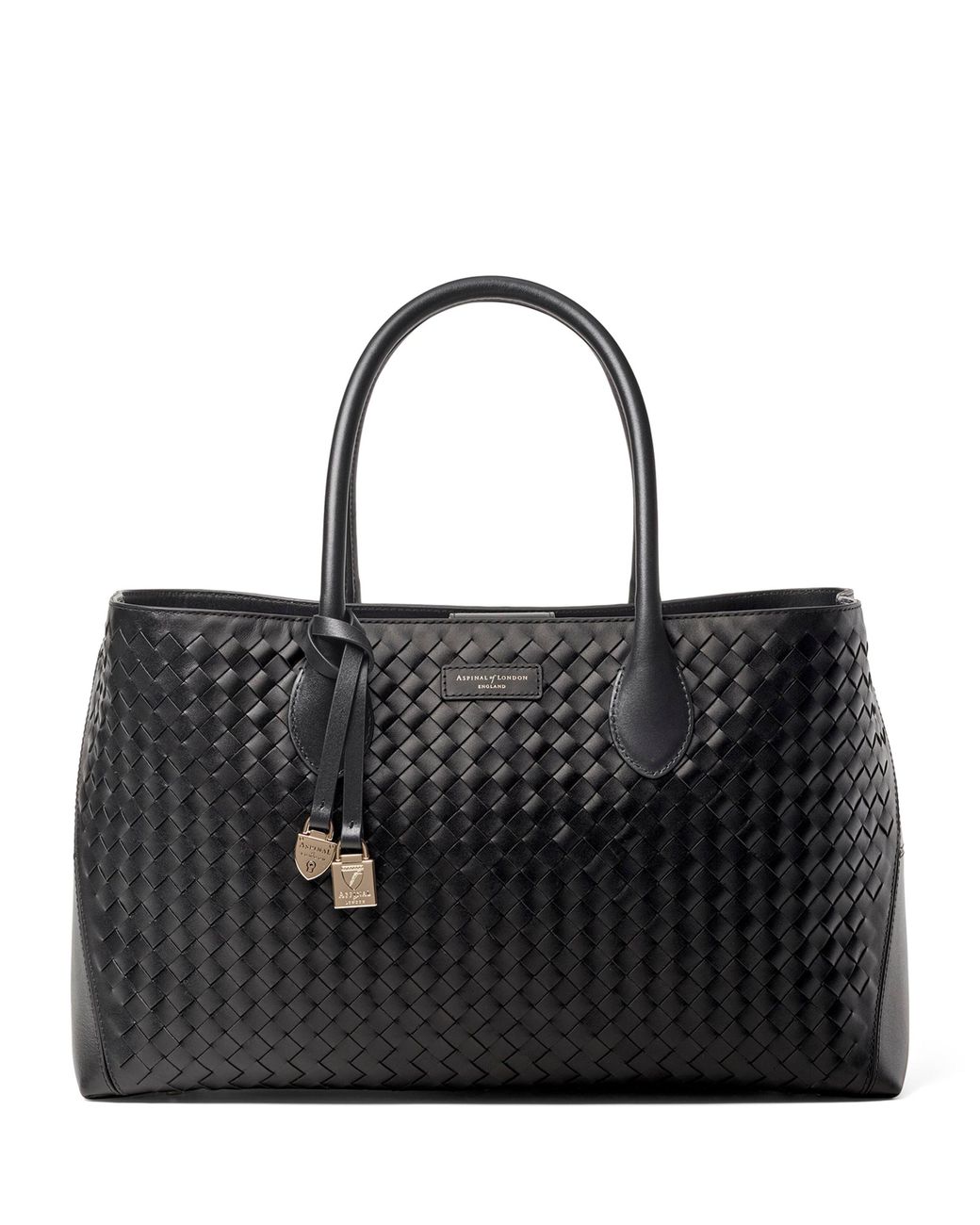 Aspinal Black Leather London Tote Bag