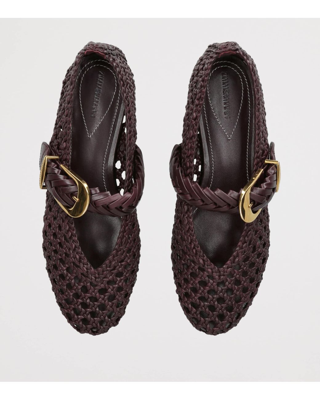 Zimmermann Brown Calf Leather Helix Ballet Flats