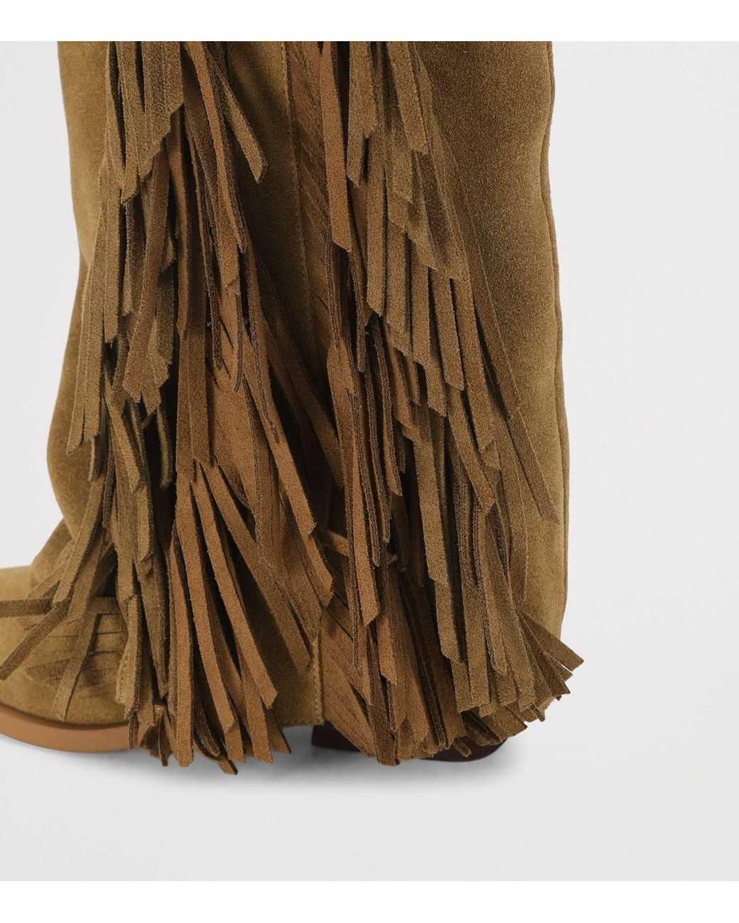 Kurt Geiger Brown Suede Gaiter Fringe Cowboy Boots