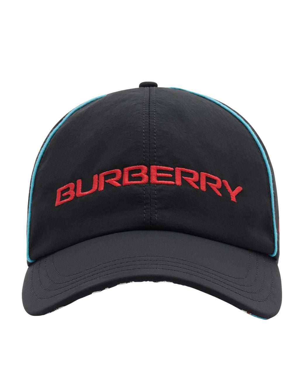 Burberry Black Nylon London Map Baseball Cap for men