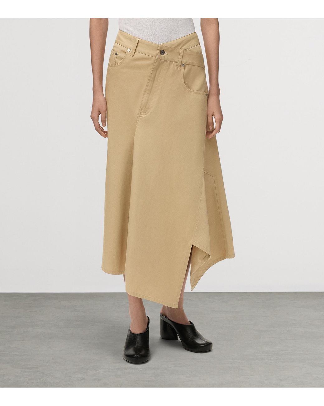 Loewe Natural Cotton Asymmetric Midi Skirt