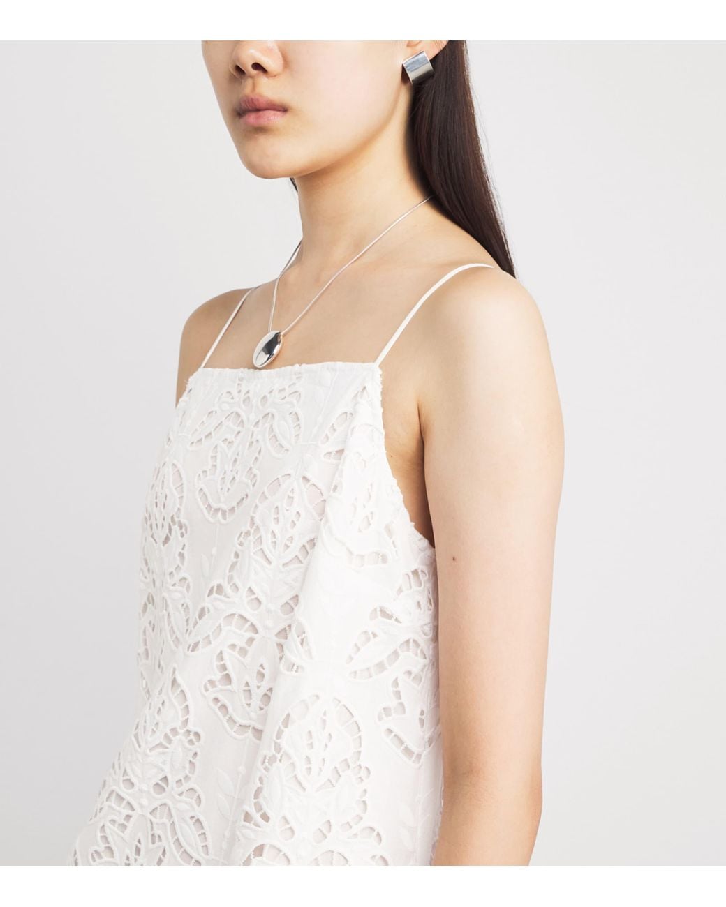 Toccin White Cotton Broderie Anglaise Olivera Mini Dress