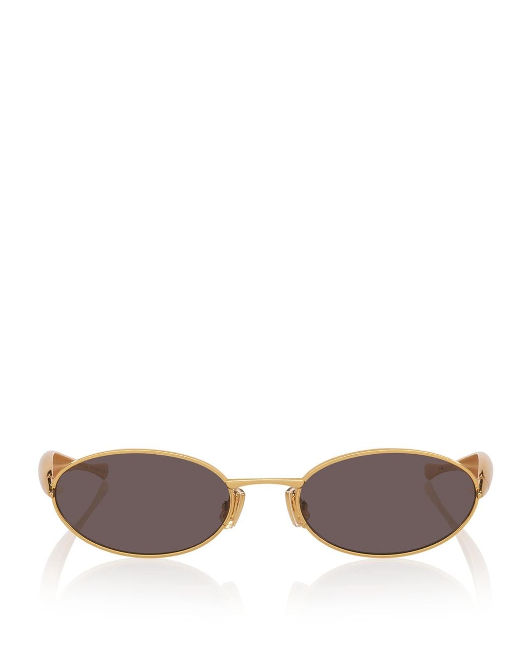 Bottega Veneta Metallic Oval Sardine Sunglasses