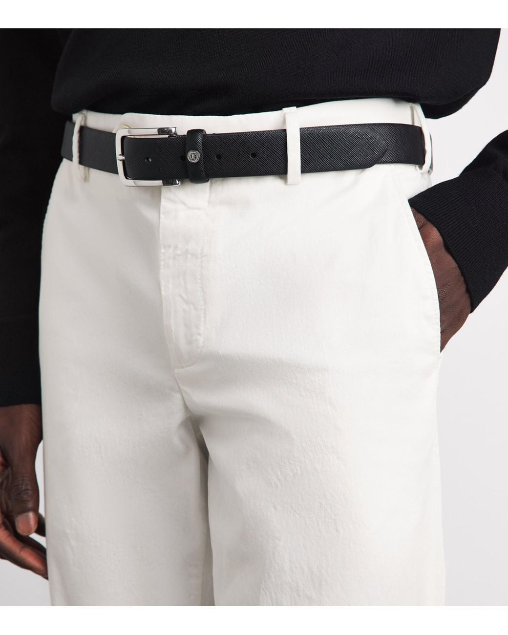 Canali White Straight Chinos for men