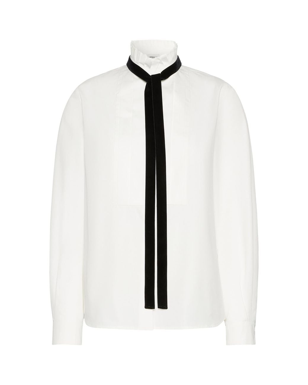 Weekend by Maxmara White Cotton Tie-Detail Blouse