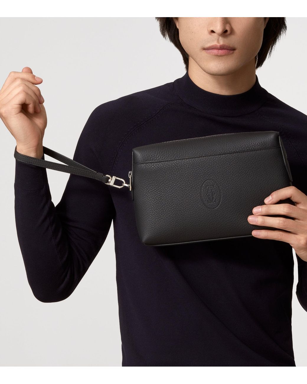Cartier Black Small Calfskin Must De Pouch for men