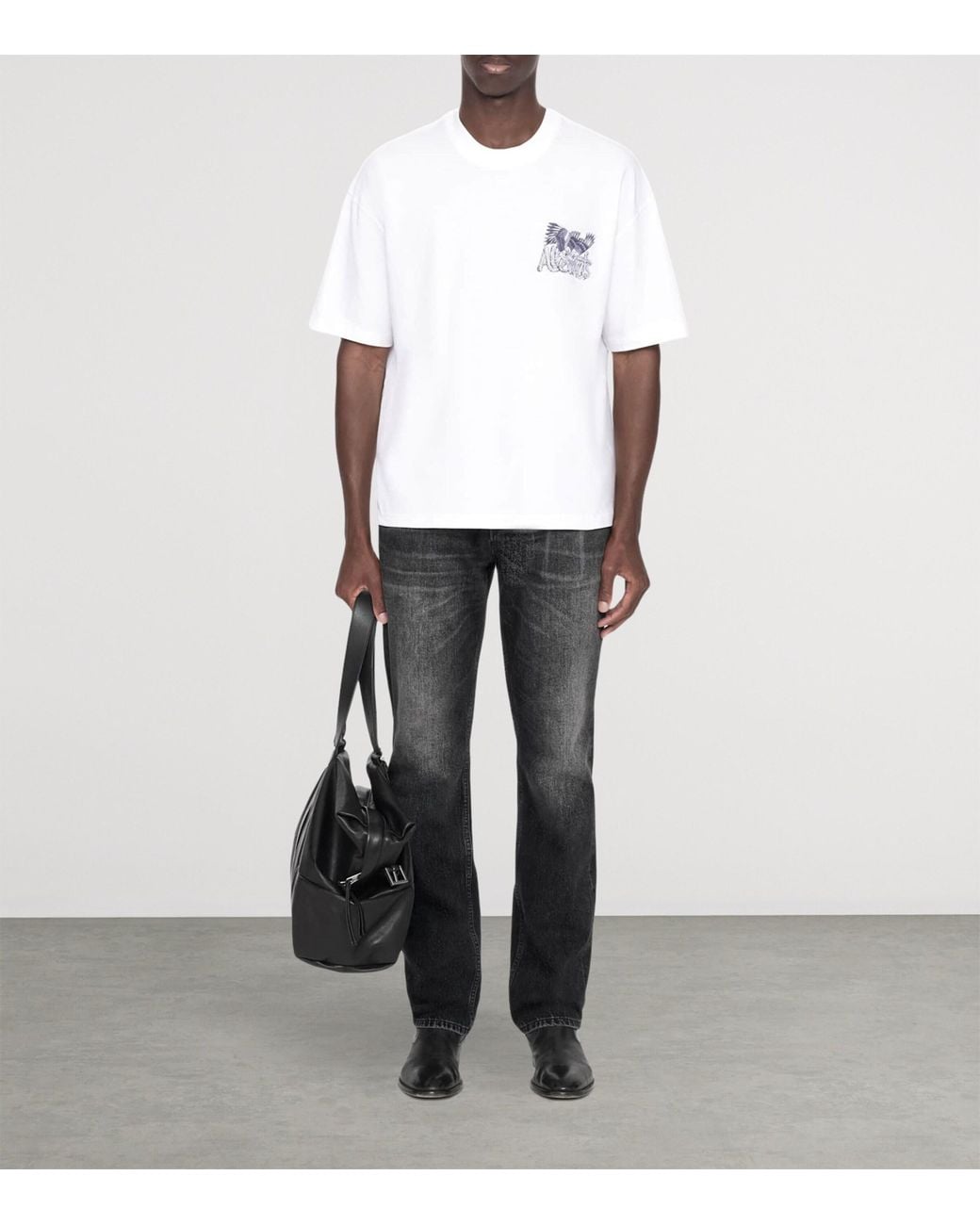 AllSaints White Organic Cotton Battles T-Shirt for men