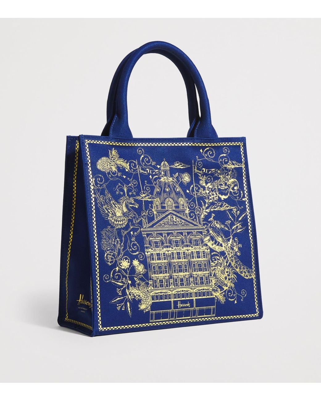 Harrods Blue Small Building Shopper Bag