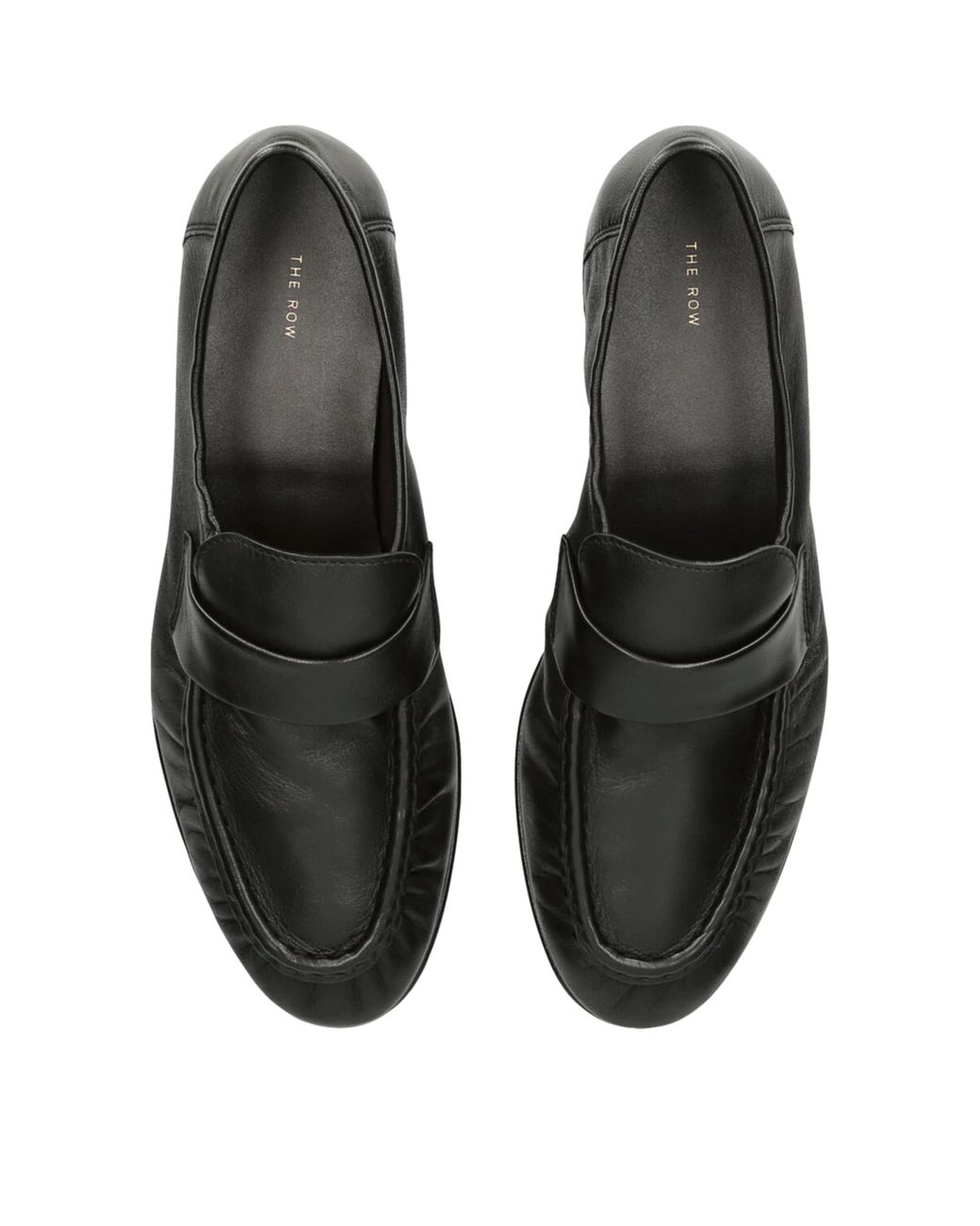 The Row Black Soft Leather Loafers