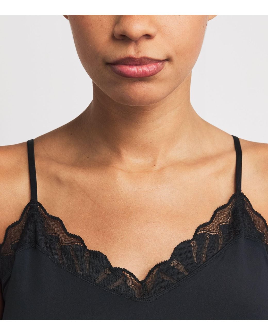 Falke Black Lace-Trim Camisole