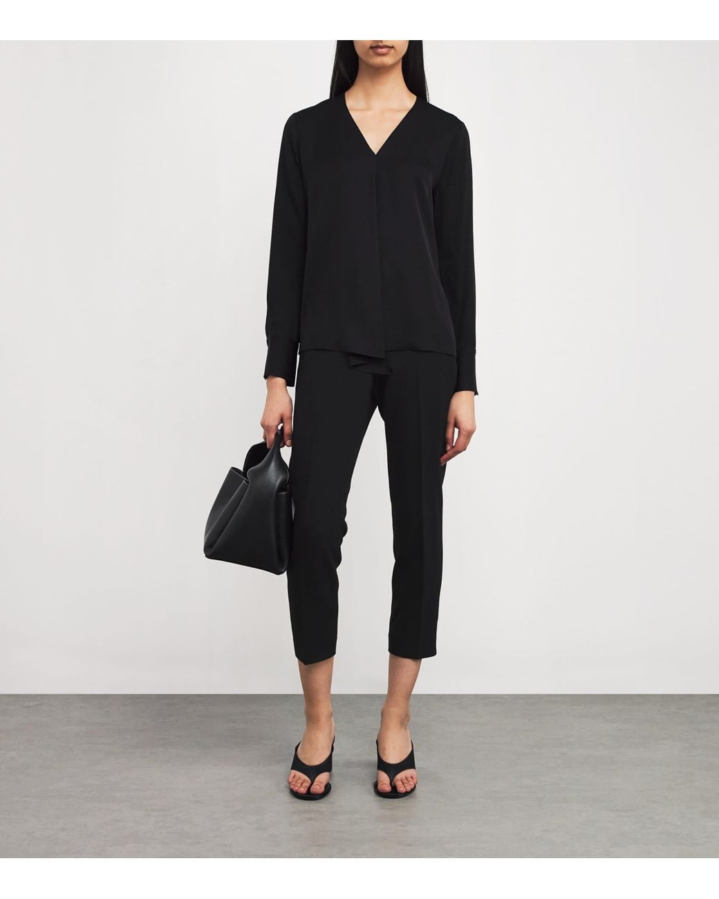 Theory Black Cropped Treeca Trousers