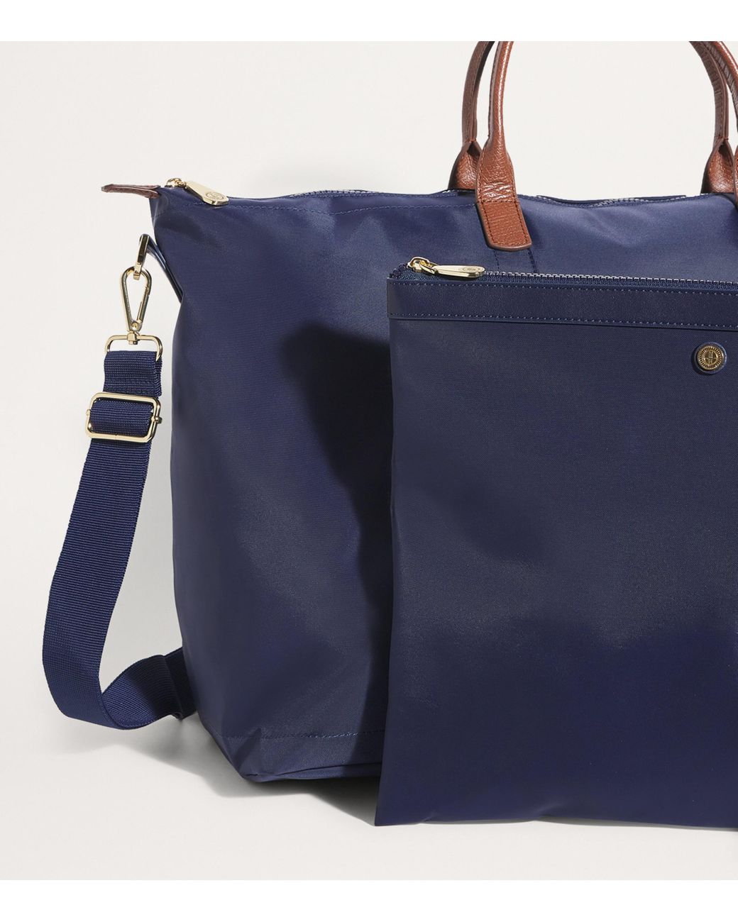 Harrods Blue Nylon Overnight Tote Bag