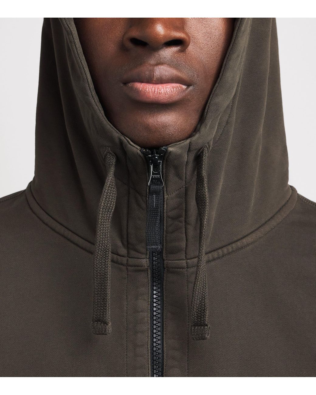 Stone Island Gray Cotton Compass Patch Hoodie for men