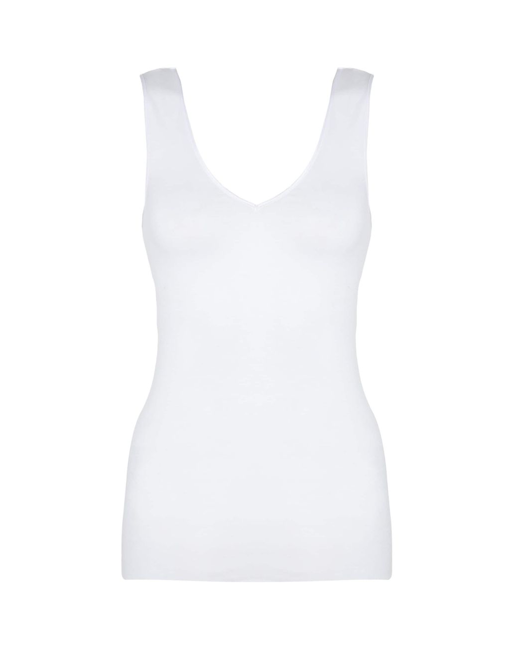Hanro White Cotton Seamless Tank Top