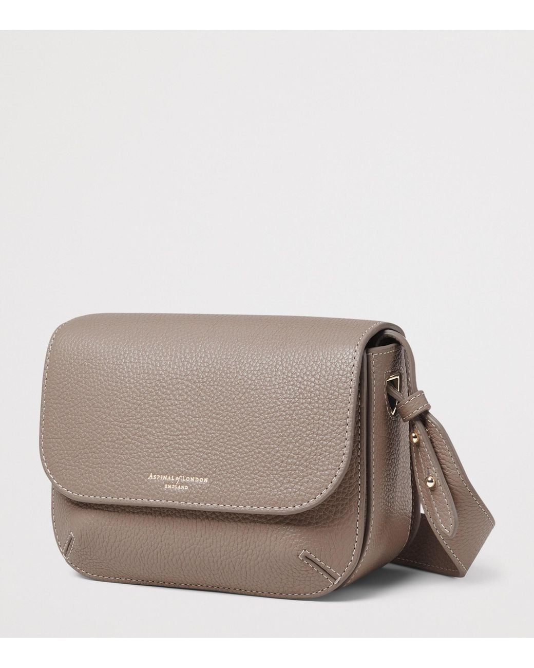 Aspinal Gray Leather Ella Cross-Body Bag