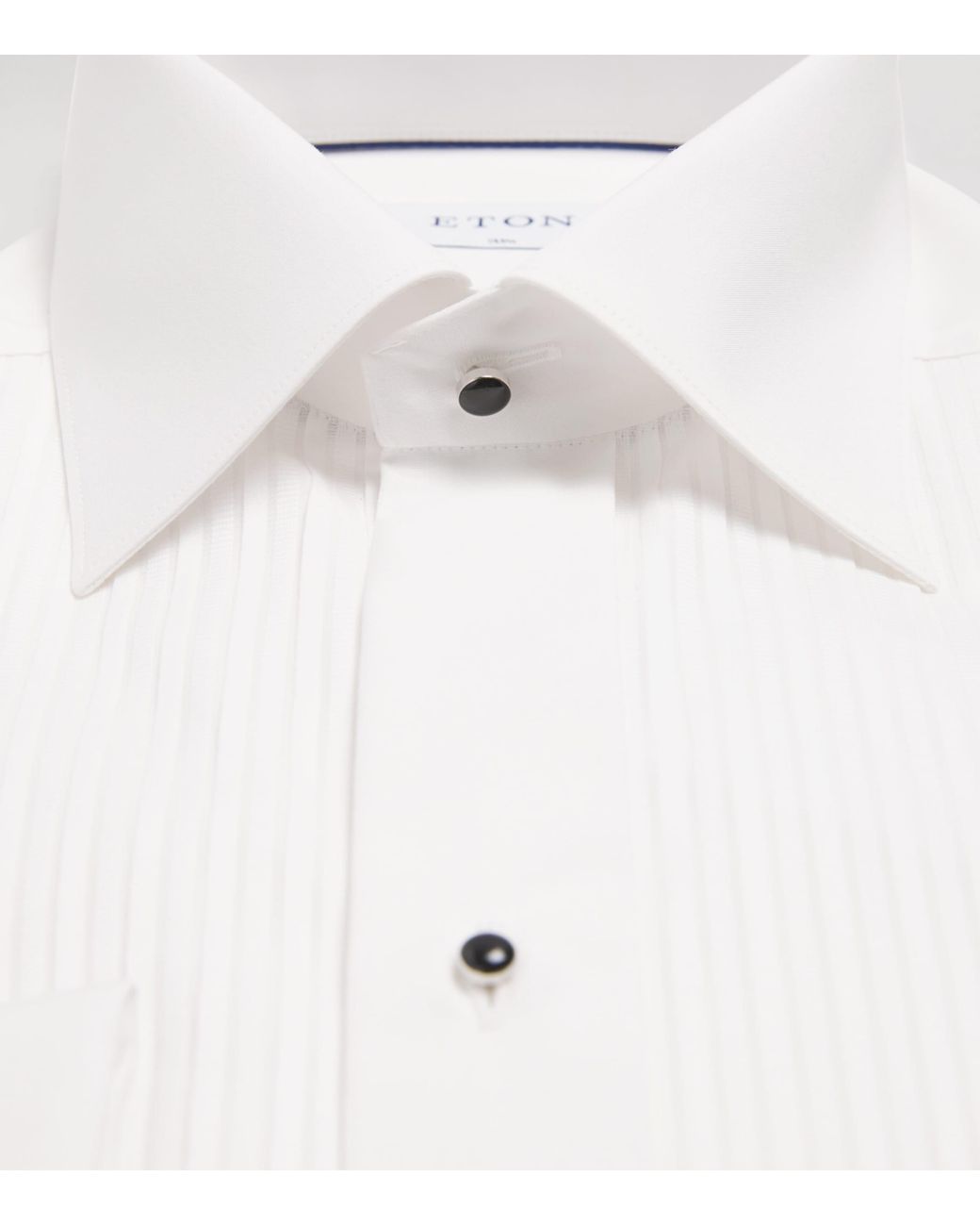 Eton of Sweden White Pleated Cotton Shirt for men