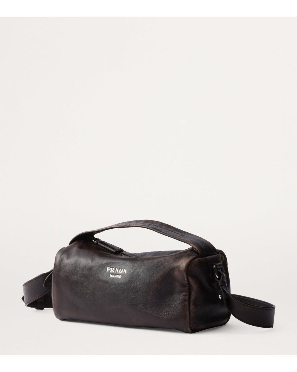 Prada Black Leather Cross-Body Bag for men