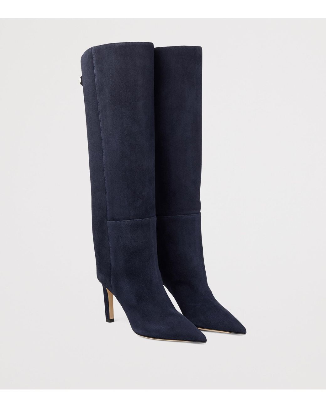 Jimmy Choo Blue Alizze 85 Suede Knee-High Boots