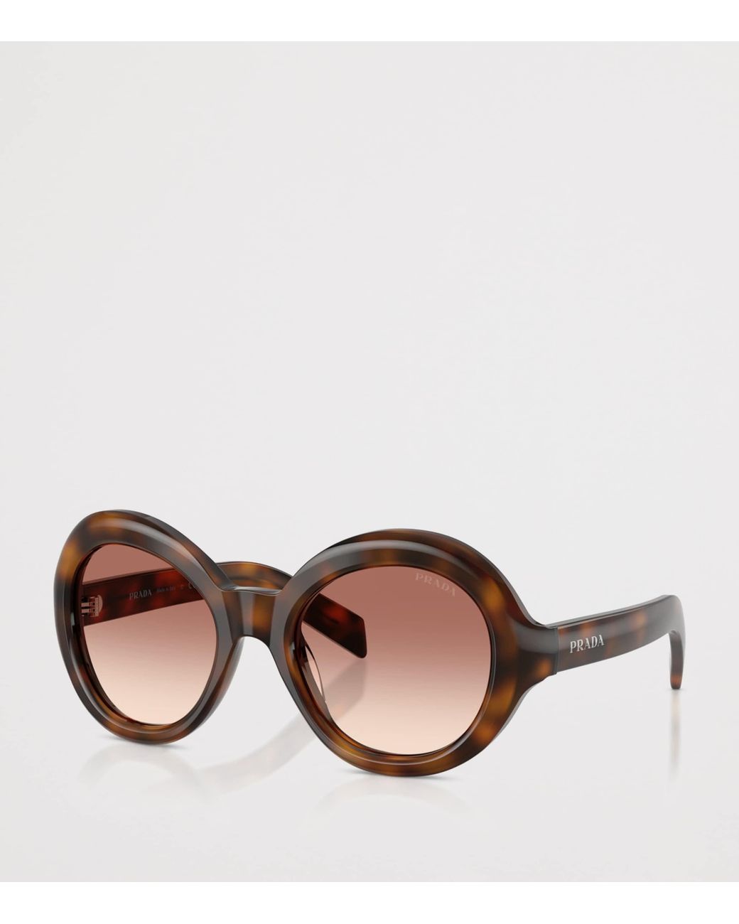 Prada Brown Tortoiseshell Round Sunglasses
