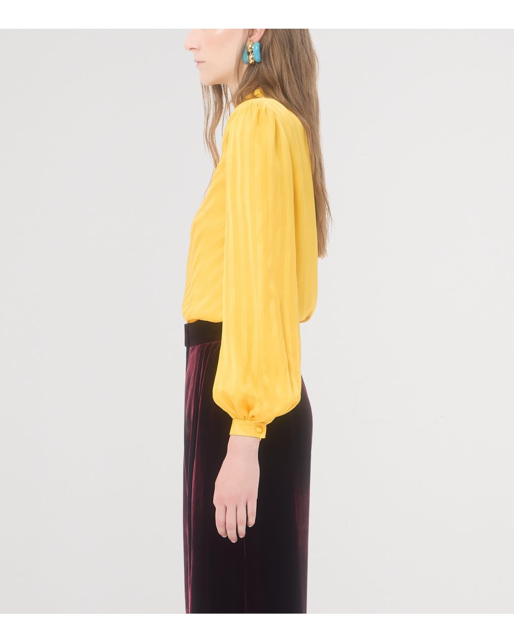 Valentino Yellow Silk Blouse
