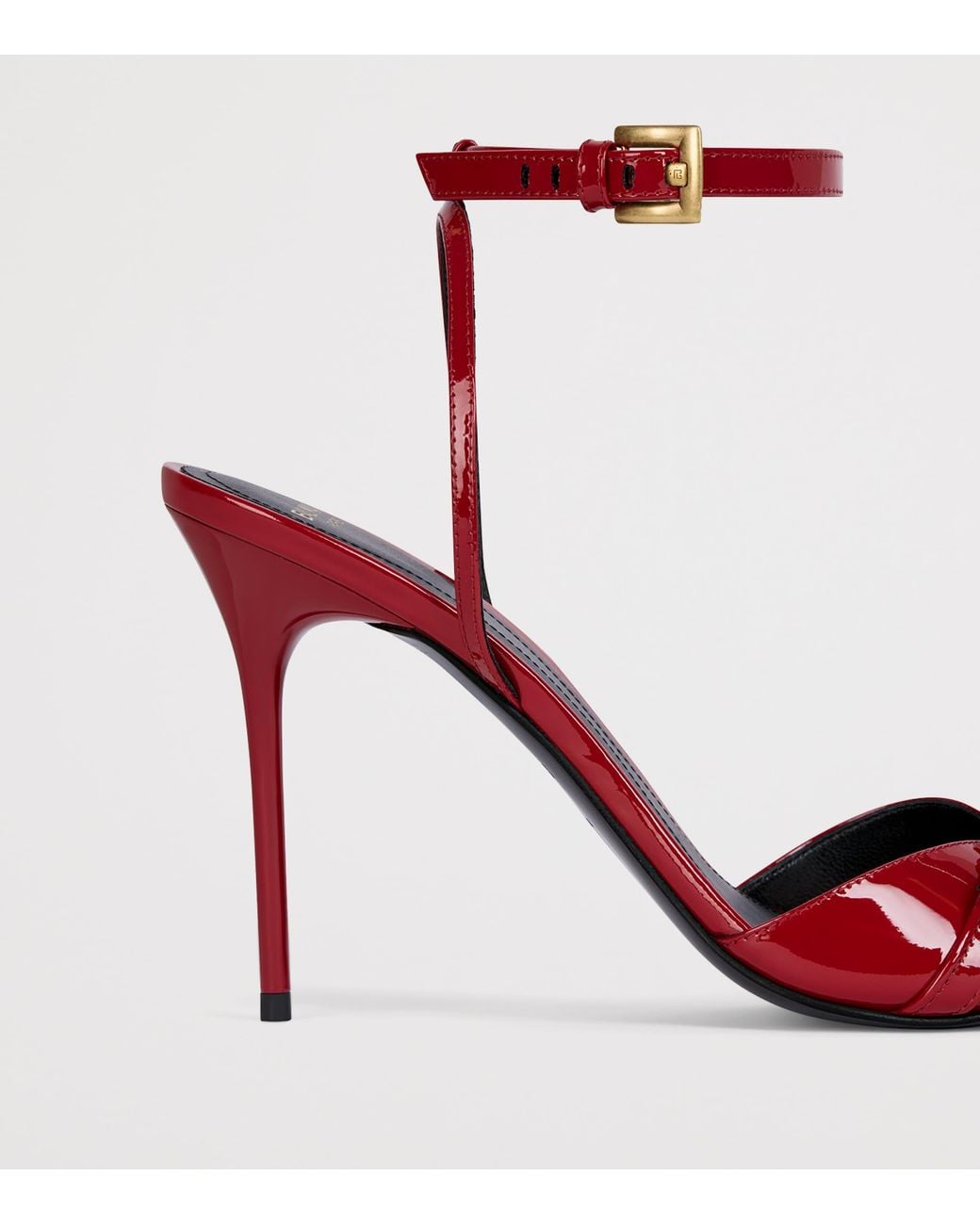 Balmain Red Patent Leather Anthem Heeled Sandals 95
