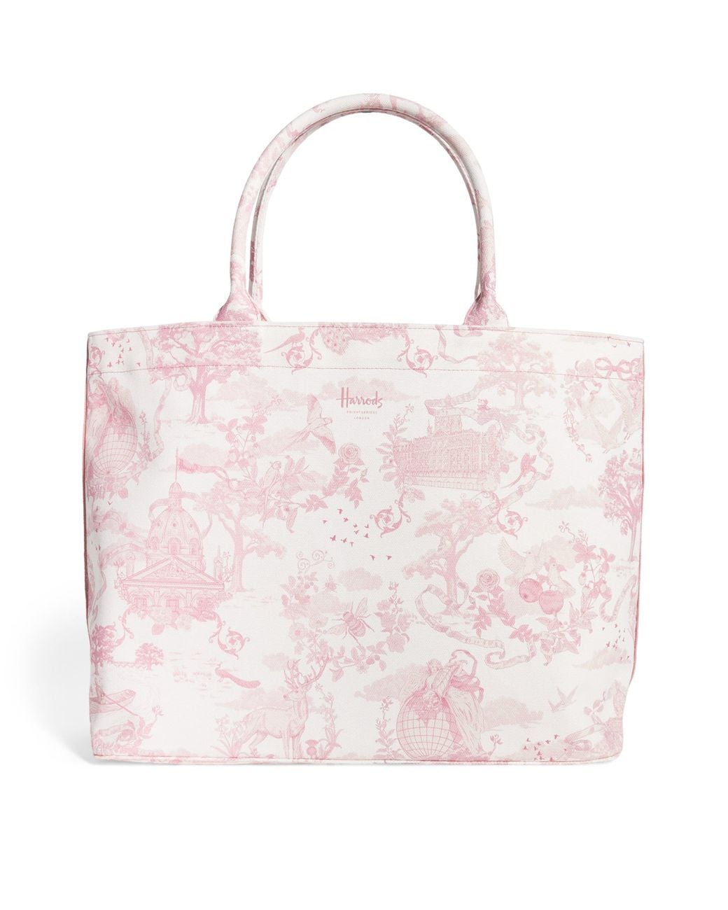 Harrods Pink Medium Toile Print Tote Bag