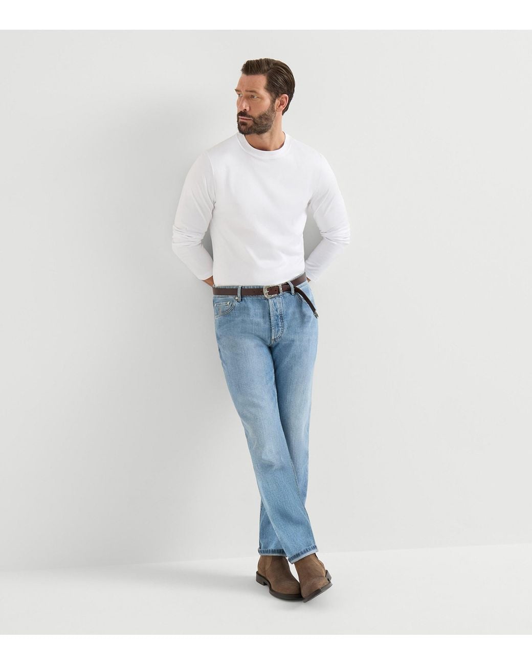 Brunello Cucinelli Blue Lightweight Straight Jeans for men