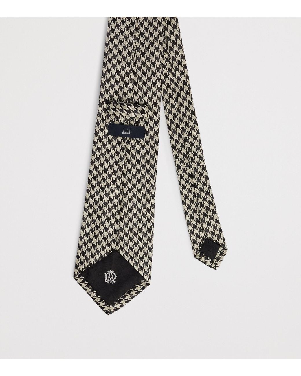 Dunhill White Silk Printed Tie for men