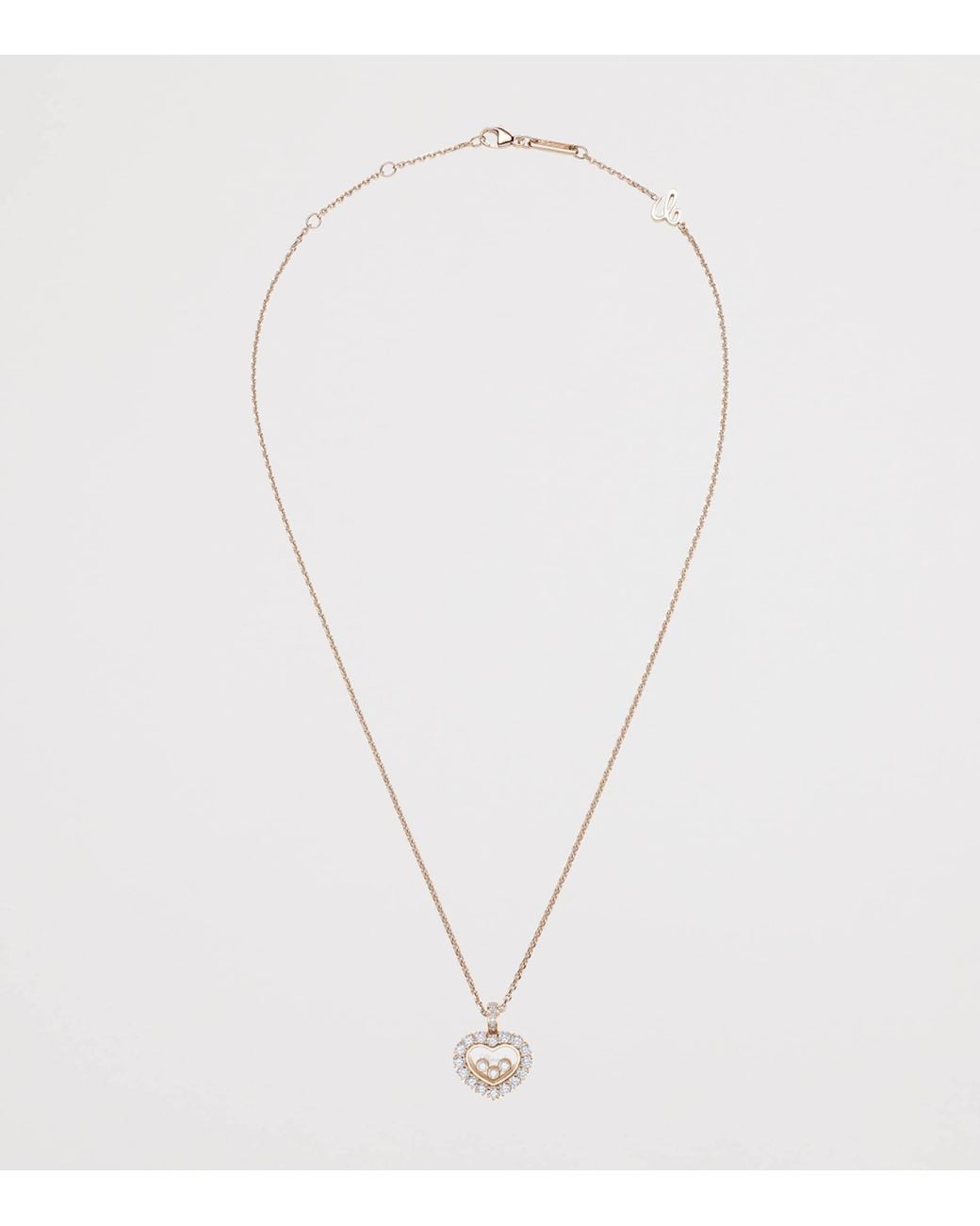Chopard Metallic And Diamond Happy Diamonds Icons Joaillerie Pendant Necklace