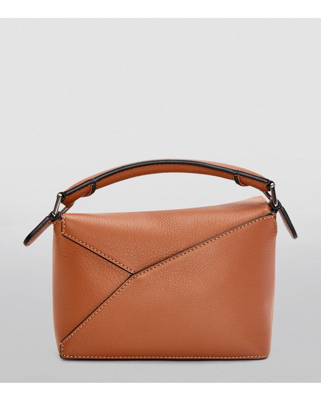 Loewe Brown Mini Leather Puzzle Edge Top-Handle Bag