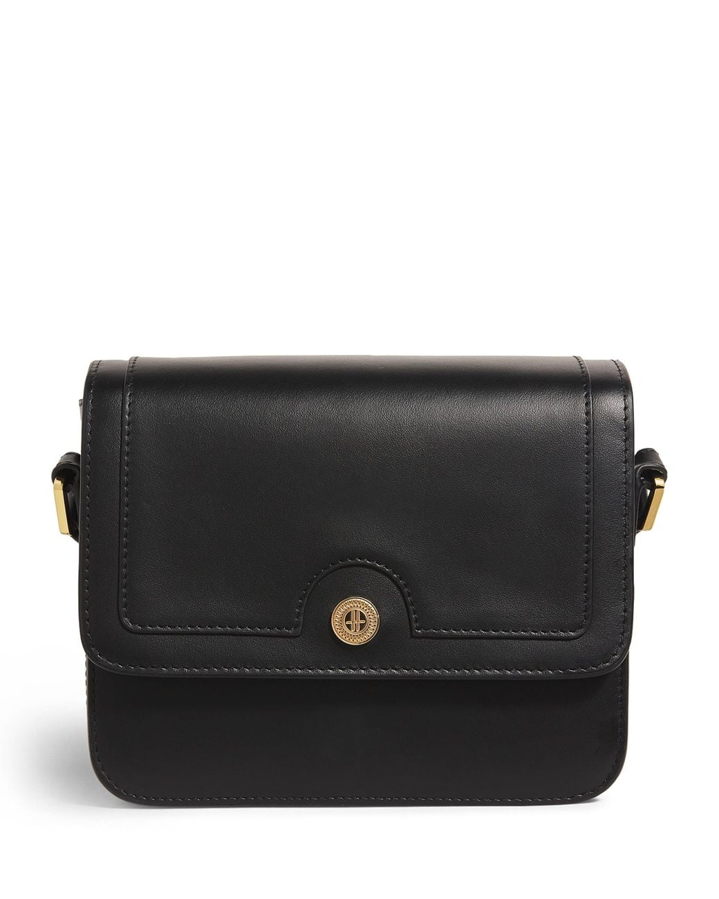 Harrods Black Leather Camera Bag