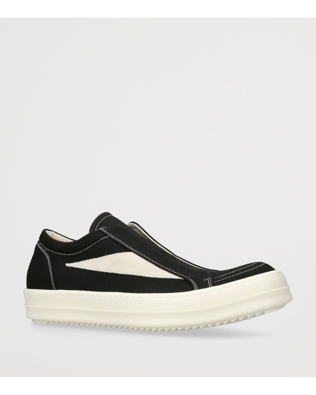 Rick Owens Black Canvas Laceless Drkshdw Low-Top Sneakers for men