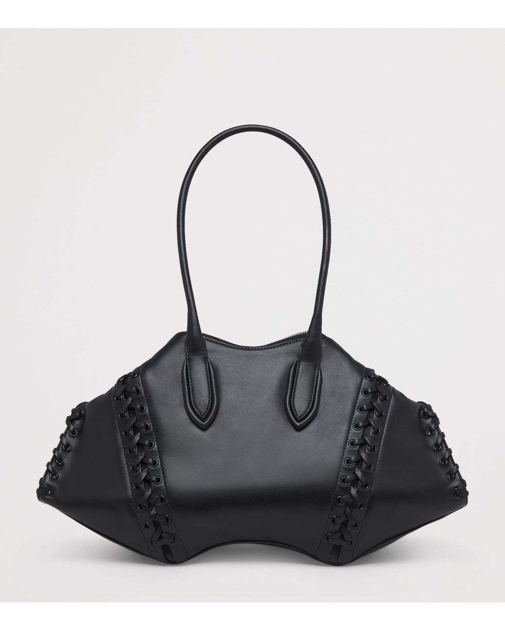 McQueen Black Leather Manta Top-Handle Bag