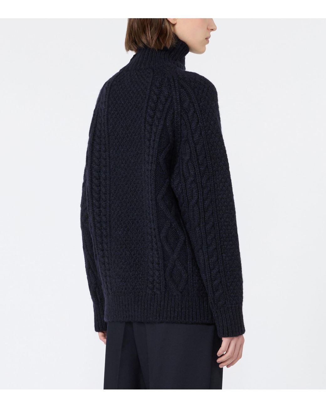 Weekend by Maxmara Blue Wool-Blend Rollneck Sweater