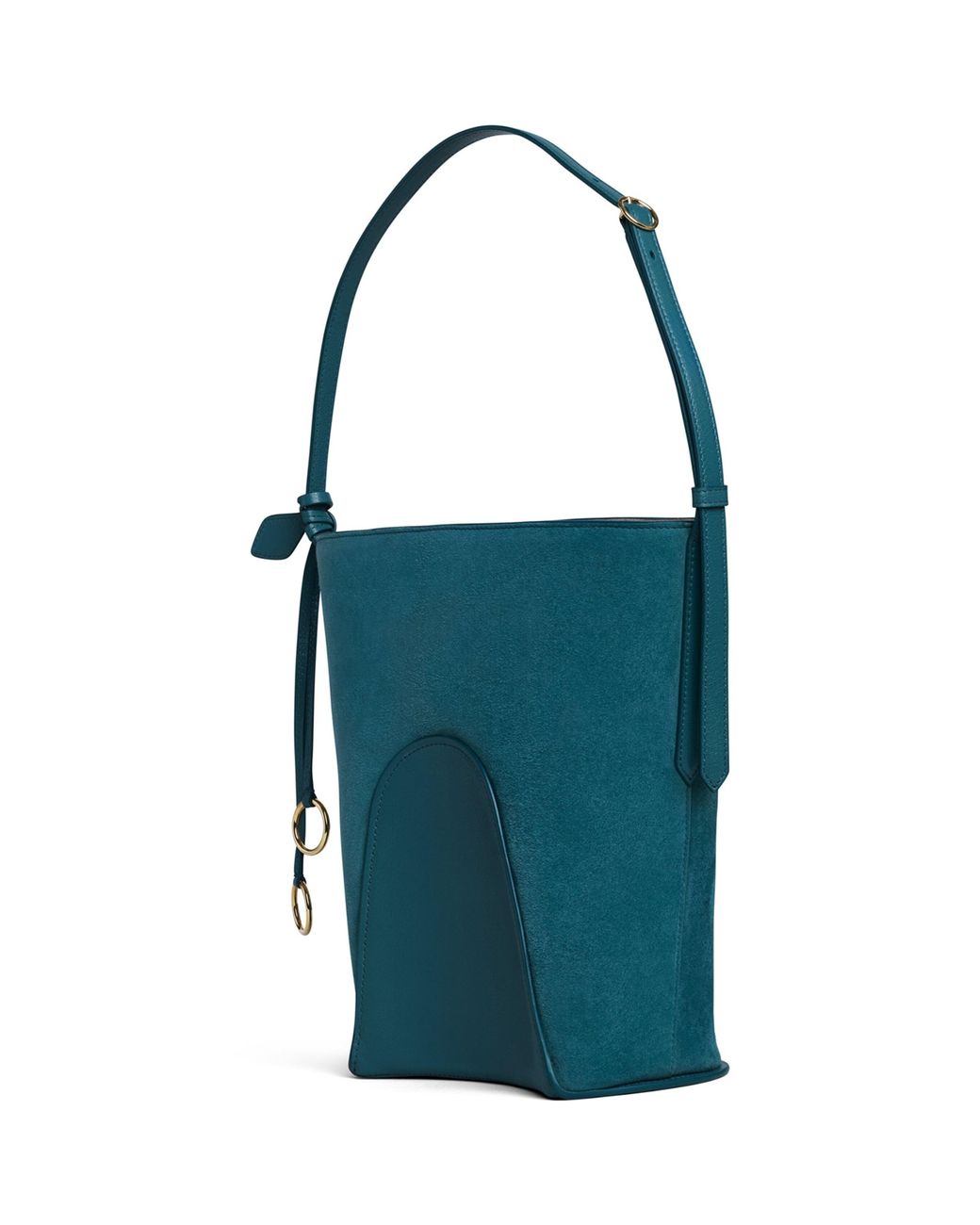 Alaïa Blue Small Suede-Leather Hip Bucket Bag