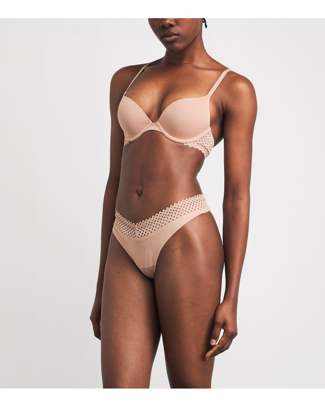 Wolford Pink Romantic Net Thong