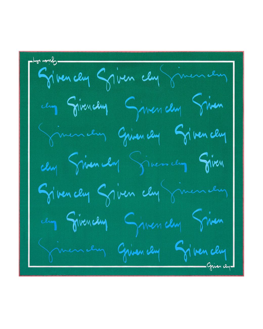 Givenchy Green Small Silk Signature Scarf