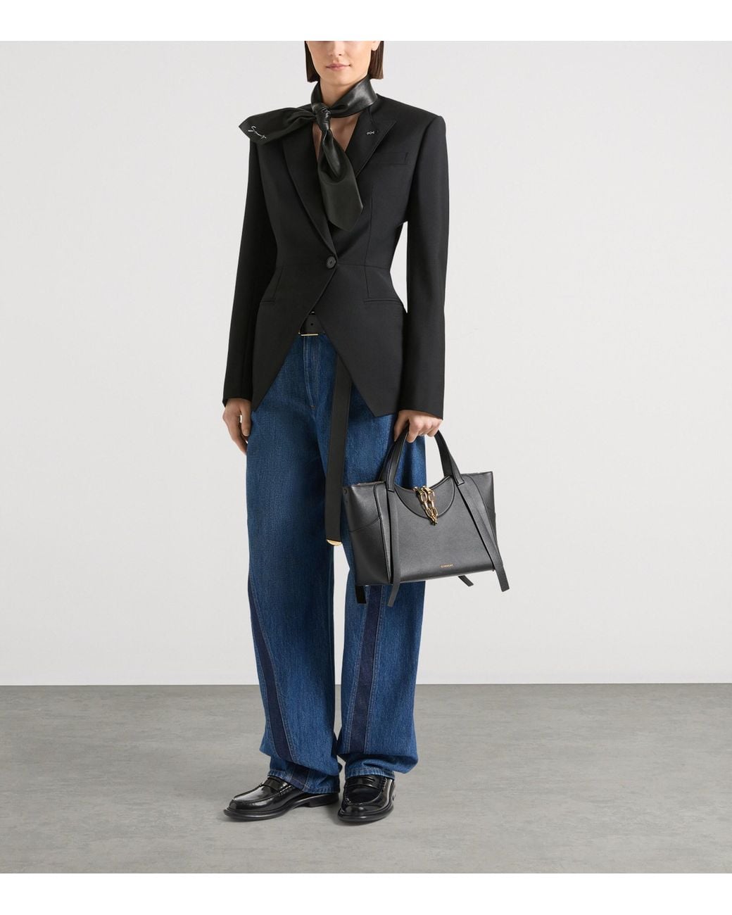 Givenchy Black Wool-Mohair Wrap Blazer