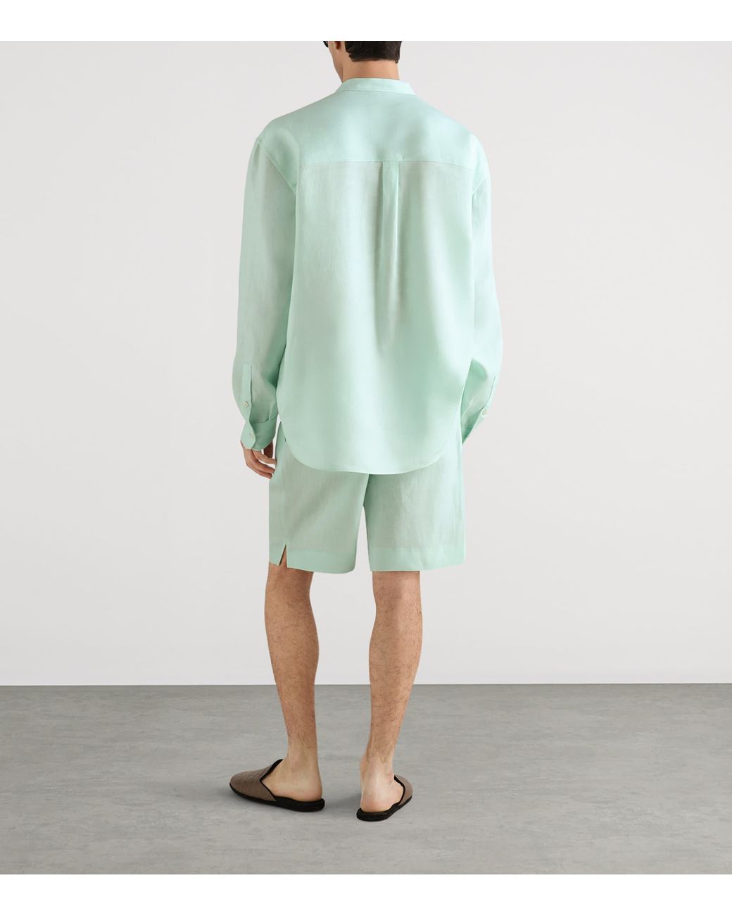 Dolce & Gabbana Blue Linen Bermuda Shorts for men