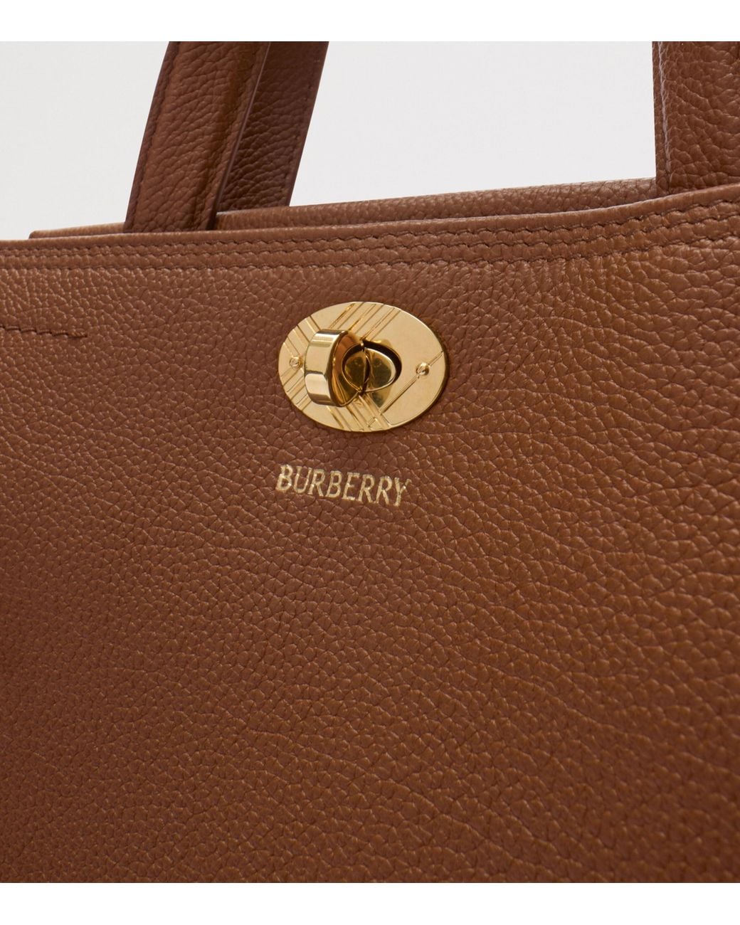 Burberry Brown Mini Leather Cotswolds Check Tote Bag