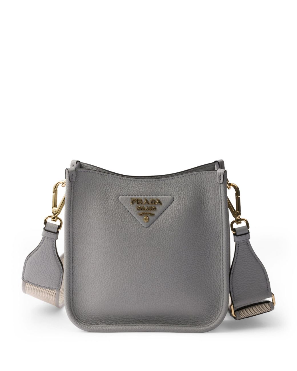 Prada Gray Mini Leather Shoulder Bag
