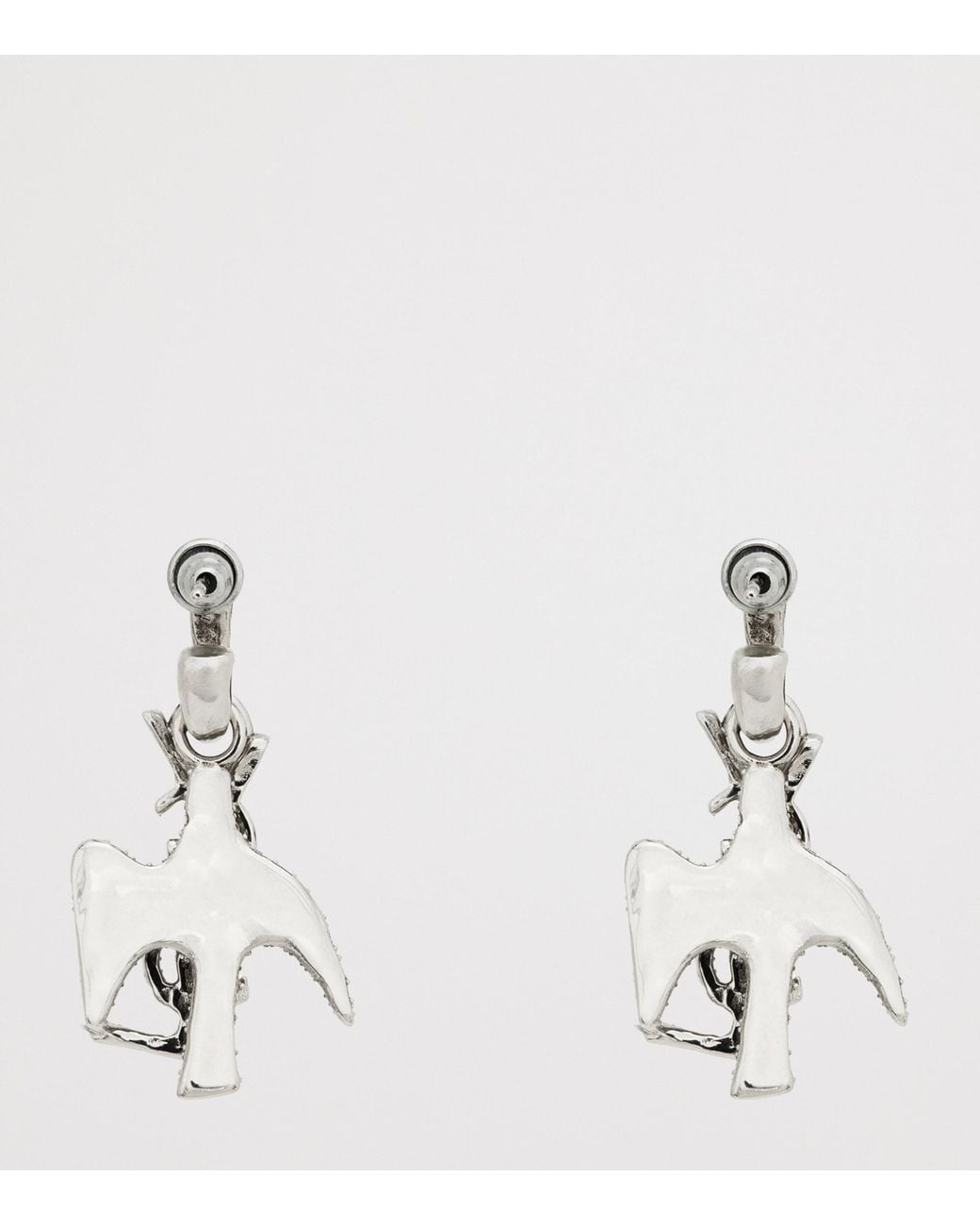 Saint Laurent Metallic Cassandre Dove Charm Hoop Earrings for men
