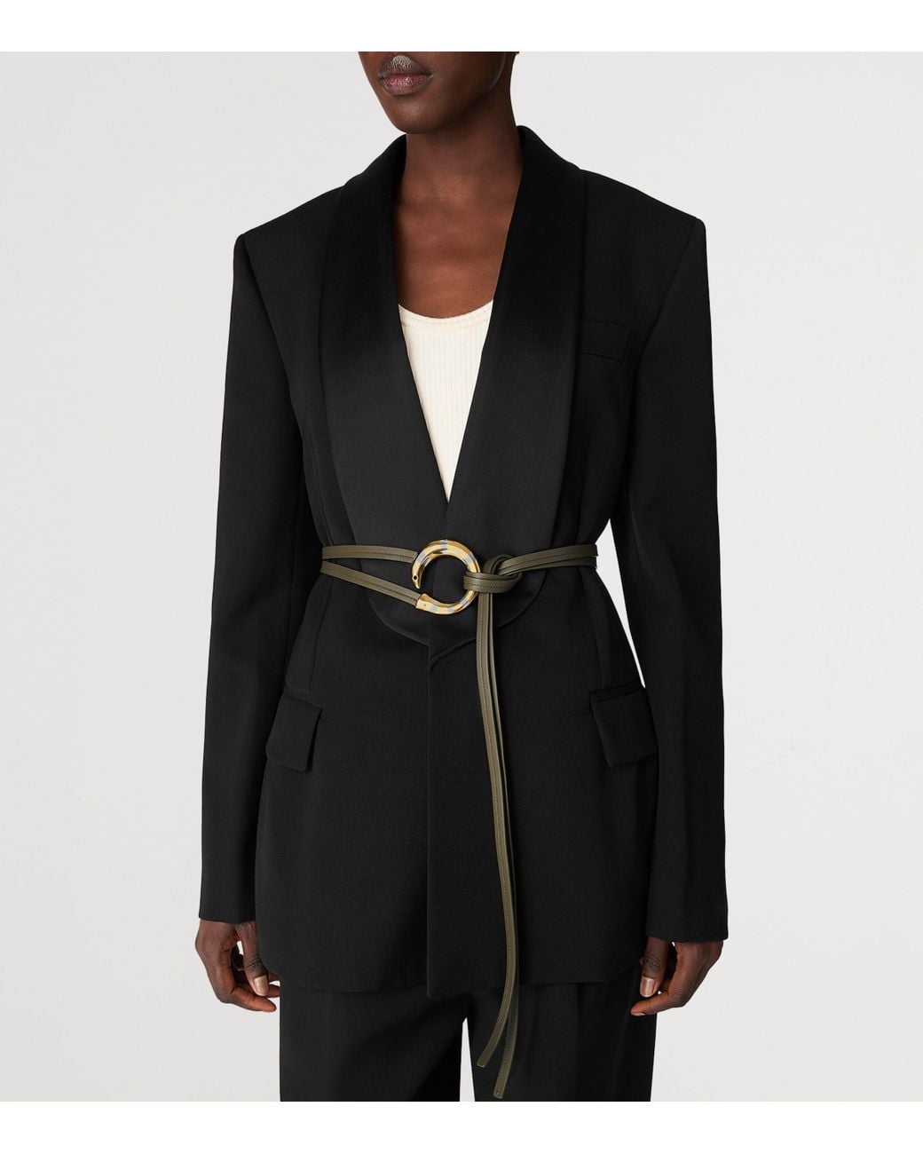 Bottega Veneta Green Leather Sardine Belt