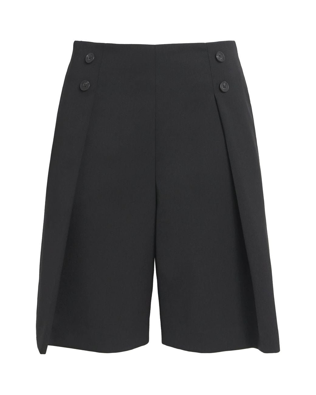 Claudie Pierlot Black Button Pleat Bermuda Shorts