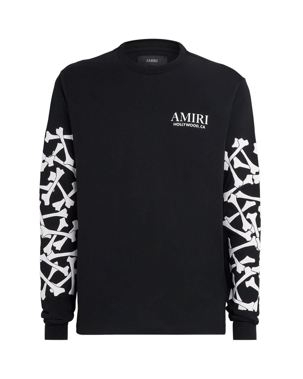 Amiri Black Cotton Stacked Bones Long-Sleeve T-Shirt for men